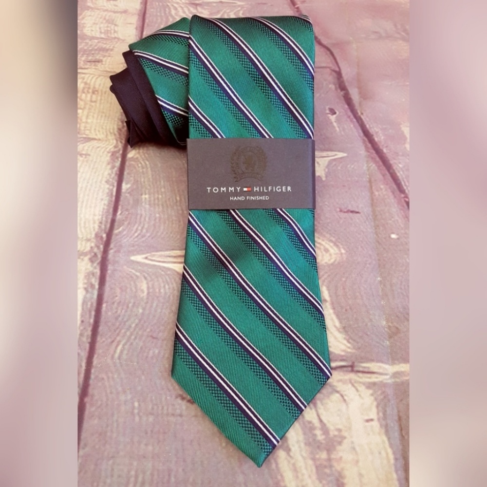Mens Silk Neck Tie Hand Woven Textured Stripes